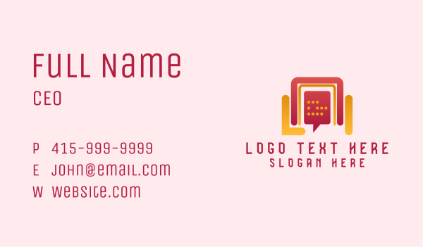 Red Chat Bubble Headphones Business Card Design Image Preview