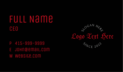 Classic Tattoo  Wordmark Business Card Image Preview