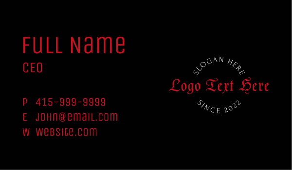 Classic Tattoo  Wordmark Business Card Design Image Preview