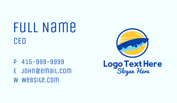 Surfing Waves Badge Business Card Design Image Preview