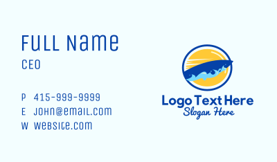 Surfing Waves Badge Business Card Image Preview