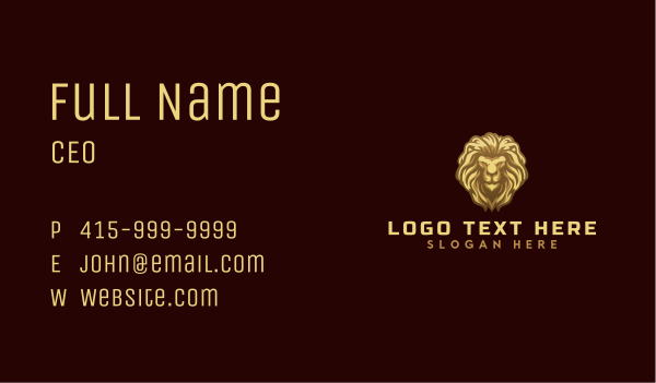 Premium Wild Lion  Business Card Design Image Preview