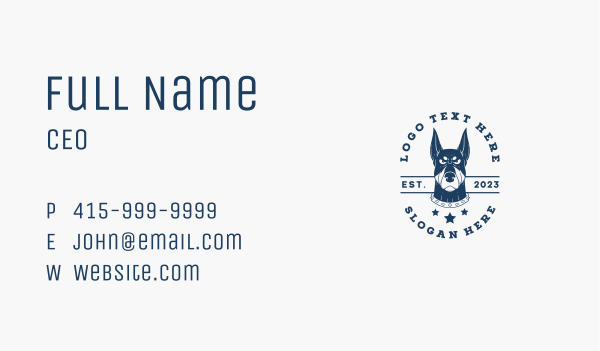 Doberman Dog Kennel Business Card Design Image Preview