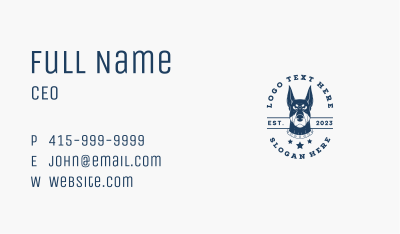 Doberman Dog Kennel Business Card Image Preview
