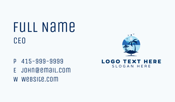 Island Beach Resort  Business Card Design Image Preview