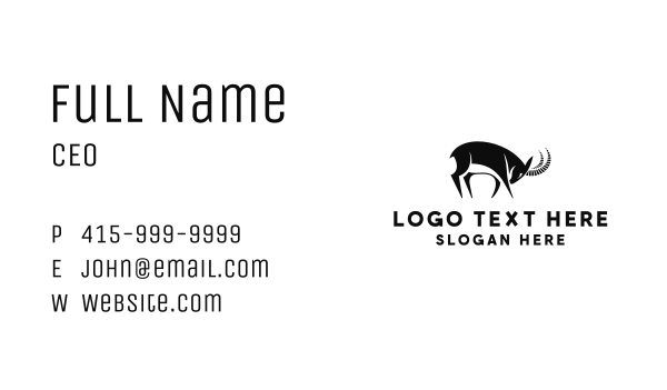 Alpine Ibex Wild Animal Business Card Design Image Preview