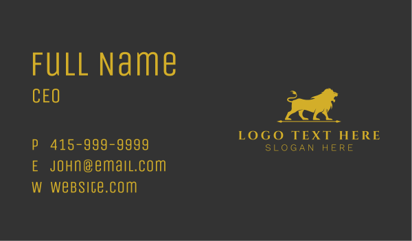 Premium Gold Lion Business Card Design Image Preview