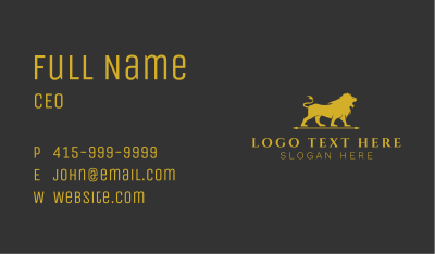 Premium Gold Lion Business Card Image Preview