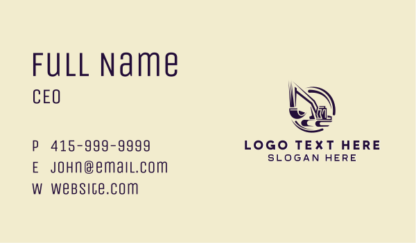 Industrial Backhoe Machinery Business Card Design Image Preview