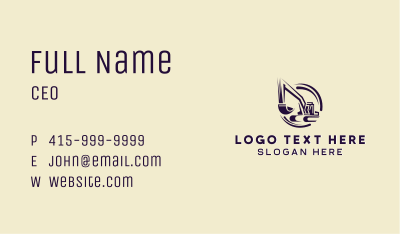 Industrial Backhoe Machinery Business Card Image Preview