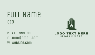 Green Property Developer Business Card Image Preview