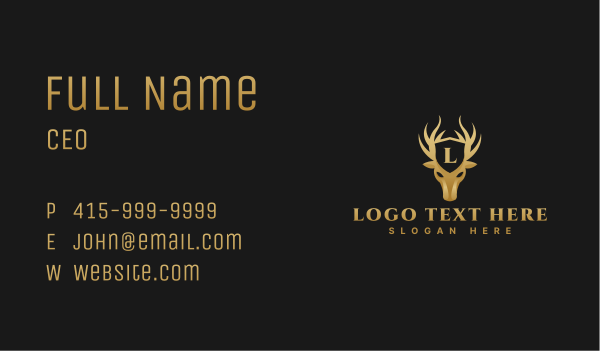 Royalty Shield Deer Business Card Design Image Preview