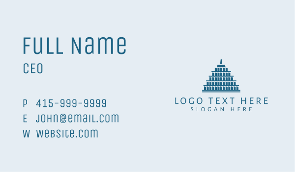 Blue Stack Structure  Business Card Design Image Preview