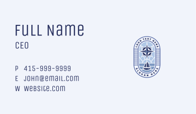 Boat Compass Sailing Business Card Image Preview