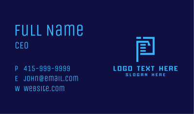 Document File Letter P Business Card Image Preview
