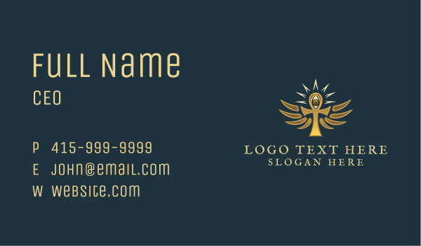 Gold Ankh Eye Business Card Design Image Preview