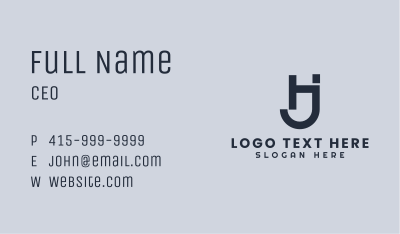 Generic Monogram HJ Business Card Image Preview