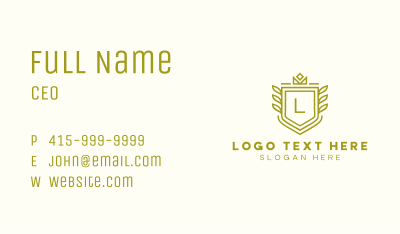 Crown Crest Lettermark Business Card Image Preview