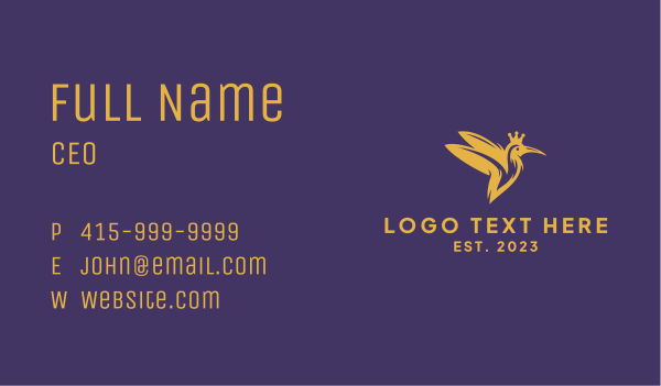 Golden Royalty Bird Business Card Design Image Preview