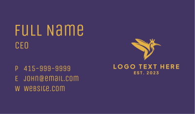 Golden Royalty Bird Business Card Image Preview