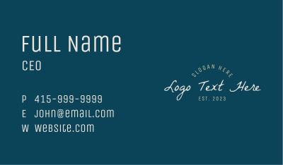 Classic Elegant Cursive Wordmark Business Card Image Preview