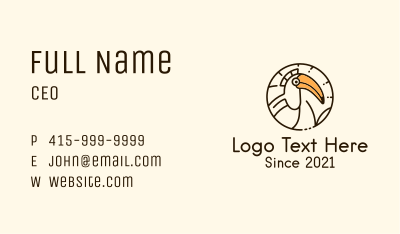Round Hornbill Badge Business Card Image Preview