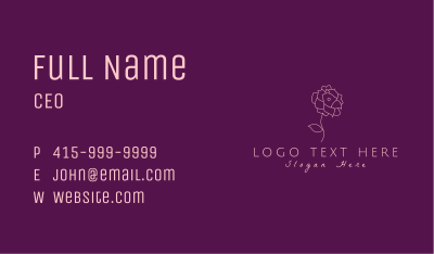 Pink Blooming Flower Emblem Business Card Image Preview