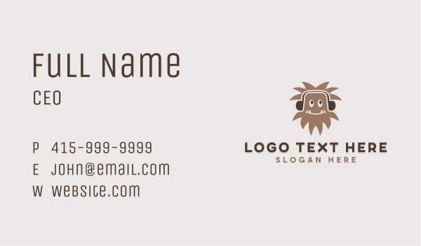 Cute Monster Headphones Business Card Design Image Preview