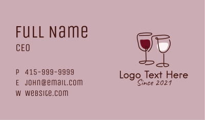 Minimalist Wine Glass  Business Card Image Preview