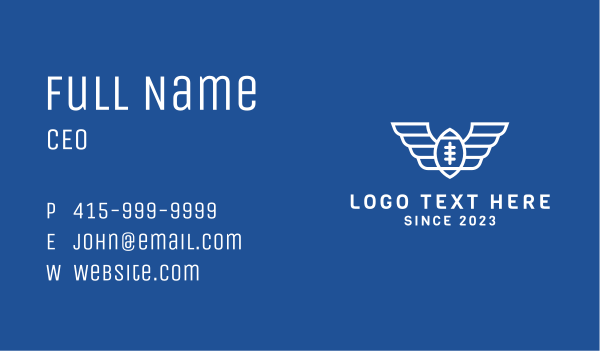 White American Football Wings Business Card Design Image Preview