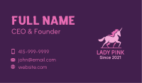 Pink Unicorn Silhouette Business Card Image Preview