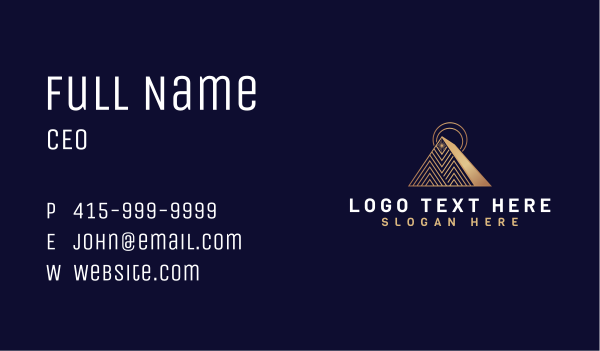 Pyramid Star Triangle  Business Card Design Image Preview