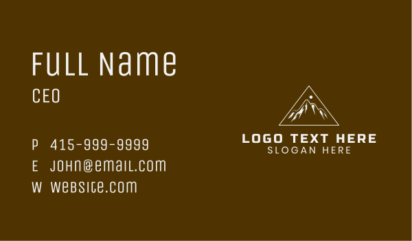 Triangle Mountain Sun Business Card Design Image Preview