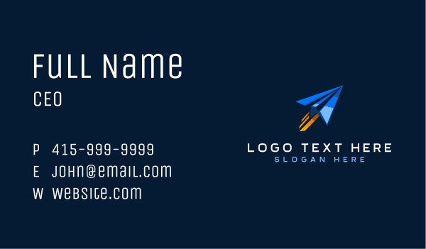 Forwarding Paper Plane Business Card Design Image Preview