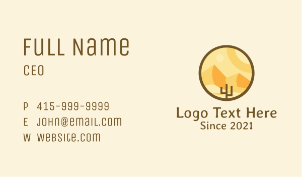 Desert Valley Badge Business Card Design Image Preview