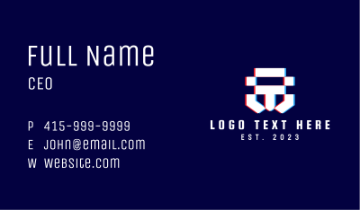 Static Motion Letter T Pixel  Business Card Image Preview