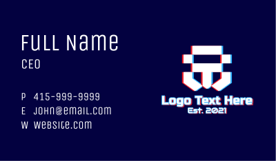 Static Motion Letter T Pixel  Business Card