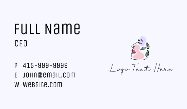 Organic Beauty Face Business Card Design Image Preview
