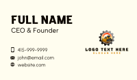 Cogwheel Bulldozer Construction Business Card Design