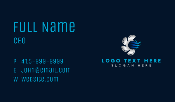 Turbine Air Cooling Business Card Design Image Preview
