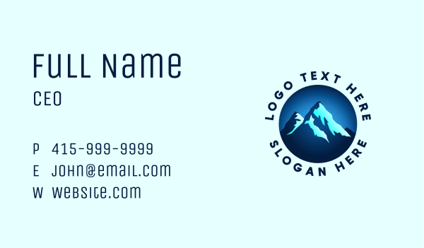 Blue Mountain Peak Business Card Design Image Preview