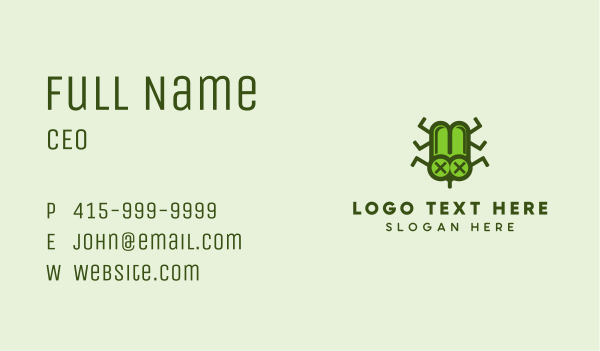 Green Dead Bug Business Card Design Image Preview