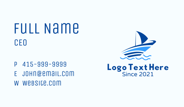 Ocean Small Boat Business Card Design Image Preview