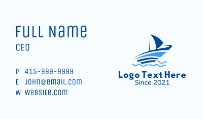 Ocean Small Boat Business Card