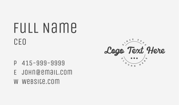 Classic Cafe Wordmark Business Card Design Image Preview