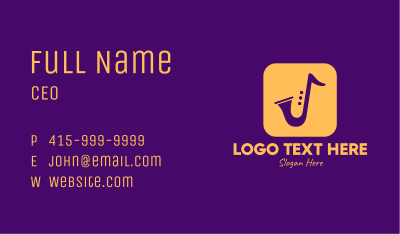 Golden Saxophone Mobile Application Business Card Image Preview