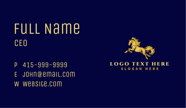 Running Stallion Horse Business Card Design Image Preview