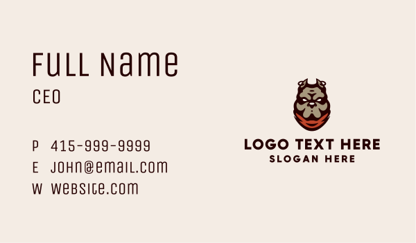 Tough Pitbull Mascot Business Card Design Image Preview