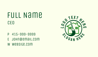 Green Housekeeping Service Business Card