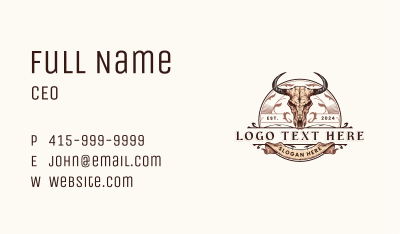 Bull Skull Horn Business Card Image Preview